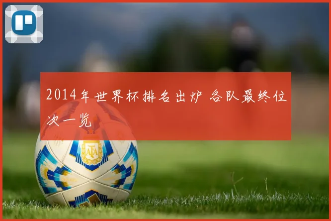 2014年世界杯排名出炉 各队最终位次一览